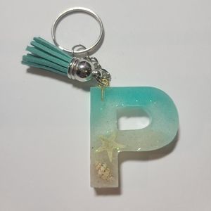Initial P beach themed key chain.